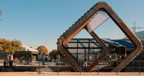 Cody Dock Rolling Bridge in London