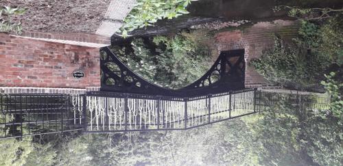 The restored Austcliffe Iron Bridge near Caunsall, Worcestershire